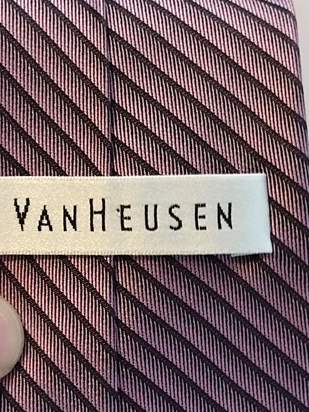 Van Heusen Lavender and Black Diagonal Striped Tie